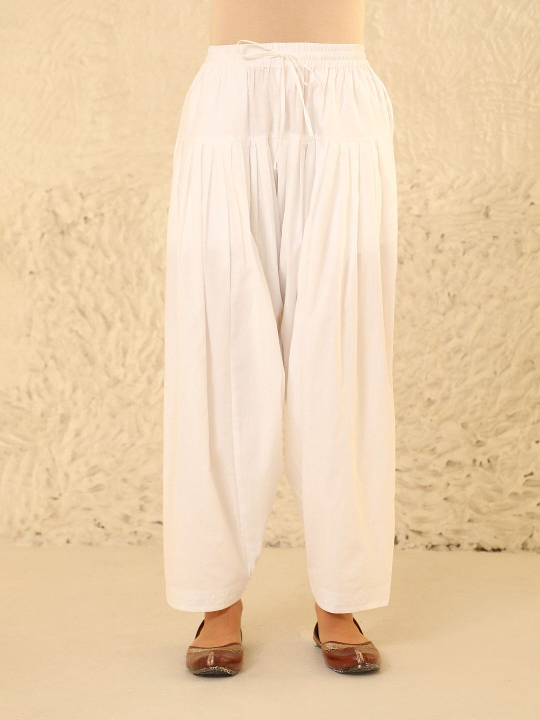 House of Chikankari Women Cotton Women's Solid Salwar - White-picture-26