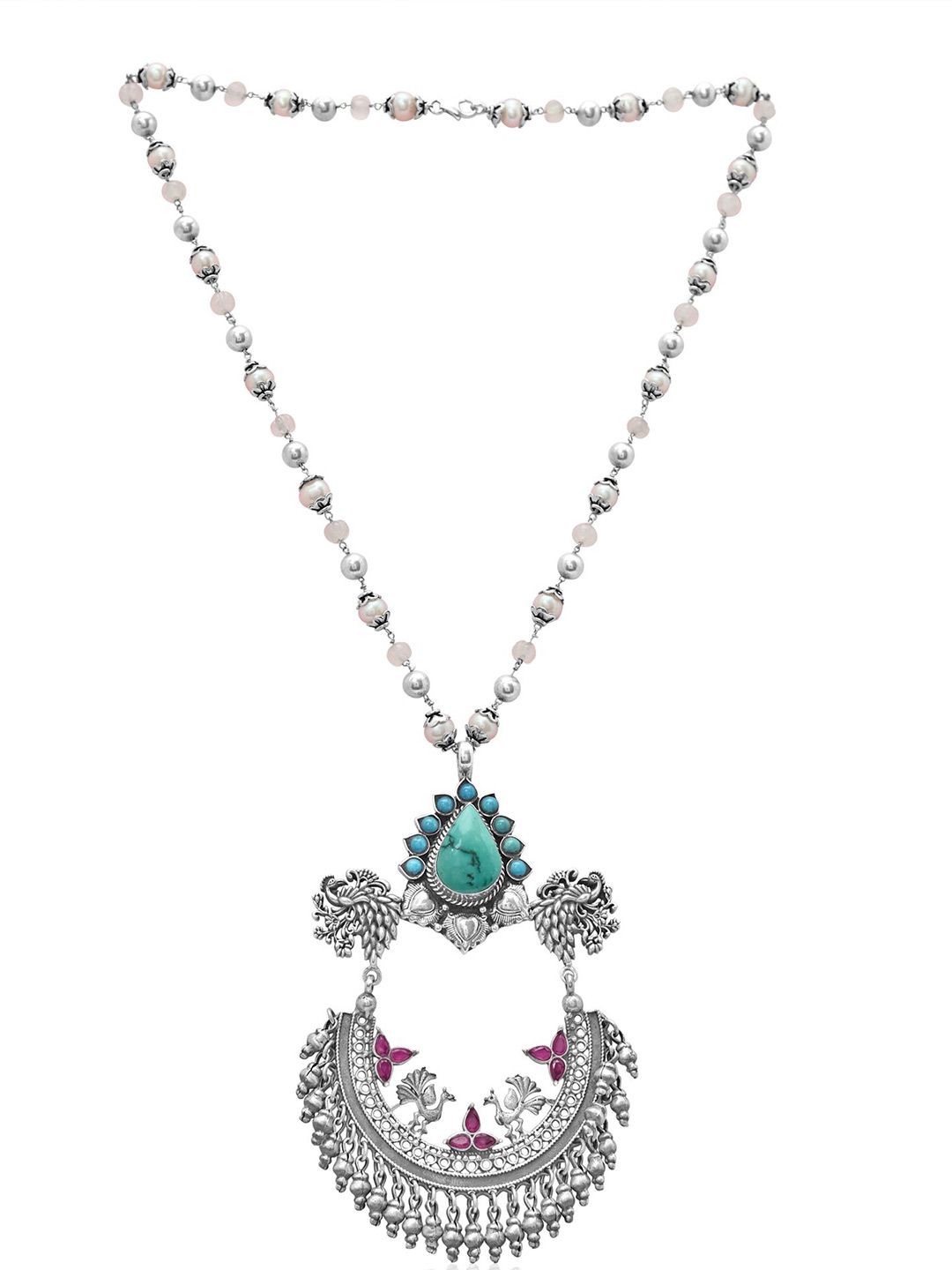 925 SILLER Silver Rhodium-Plated Antique Necklace-picture-3