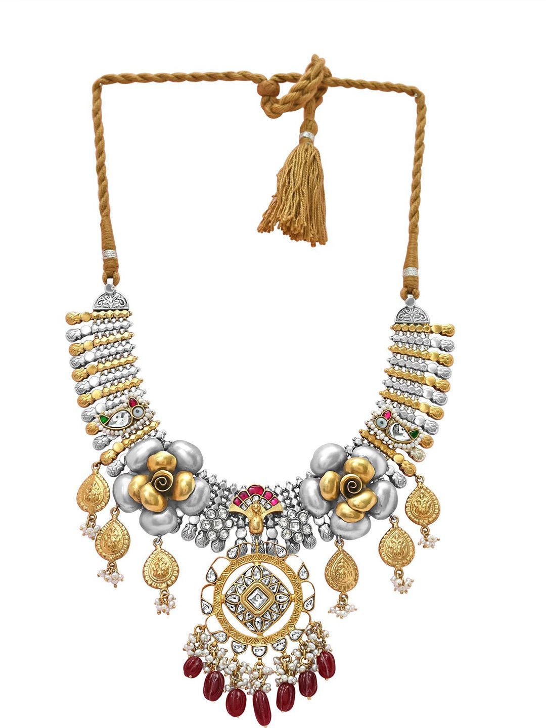925 SILLER Silver Rhodium-Plated Antique Statement Necklace-picture-30