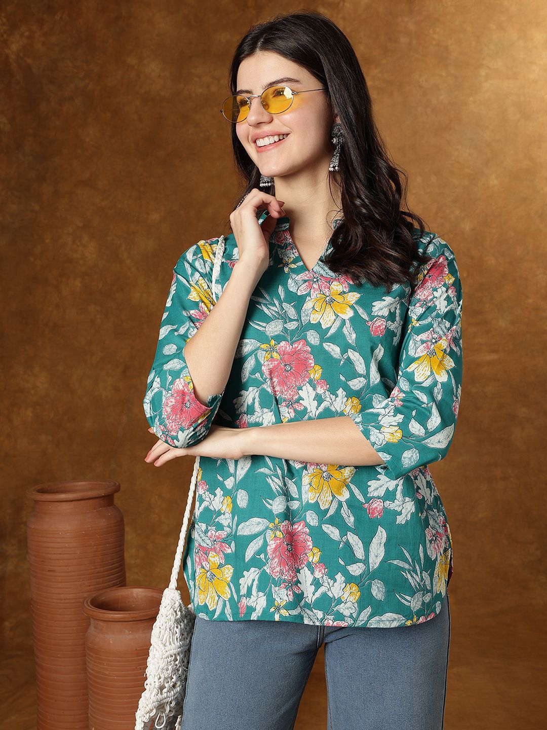 KALINI Floral Print Cotton Top-picture-16