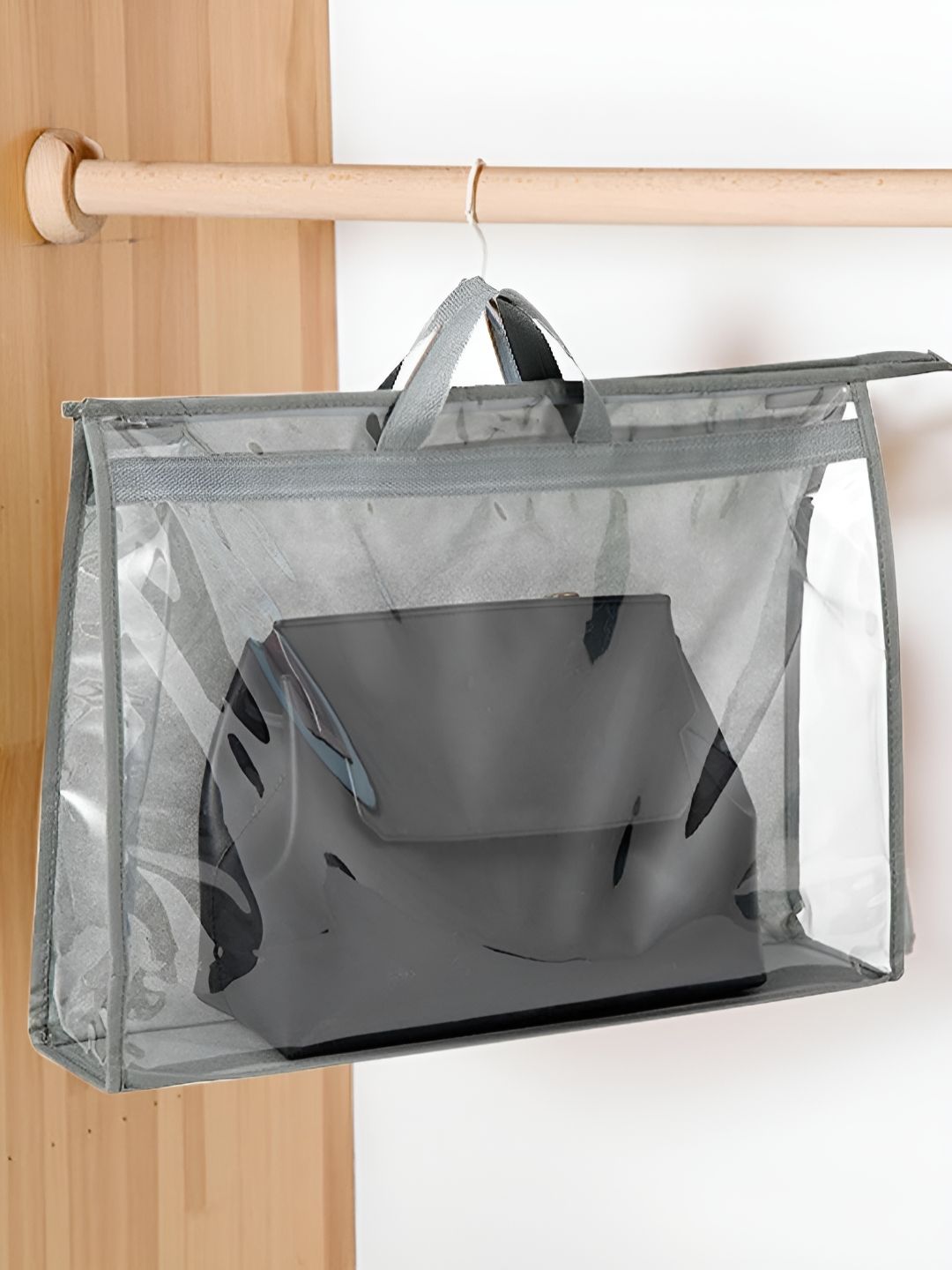 HOUSE OF QUIRK Grey Set of 1 Regular Handbag Organiser Organisers-picture-19