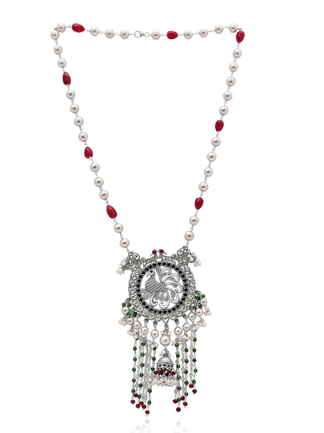 925 SILLER Silver Rhodium-Plated Antique Necklace-picture-0