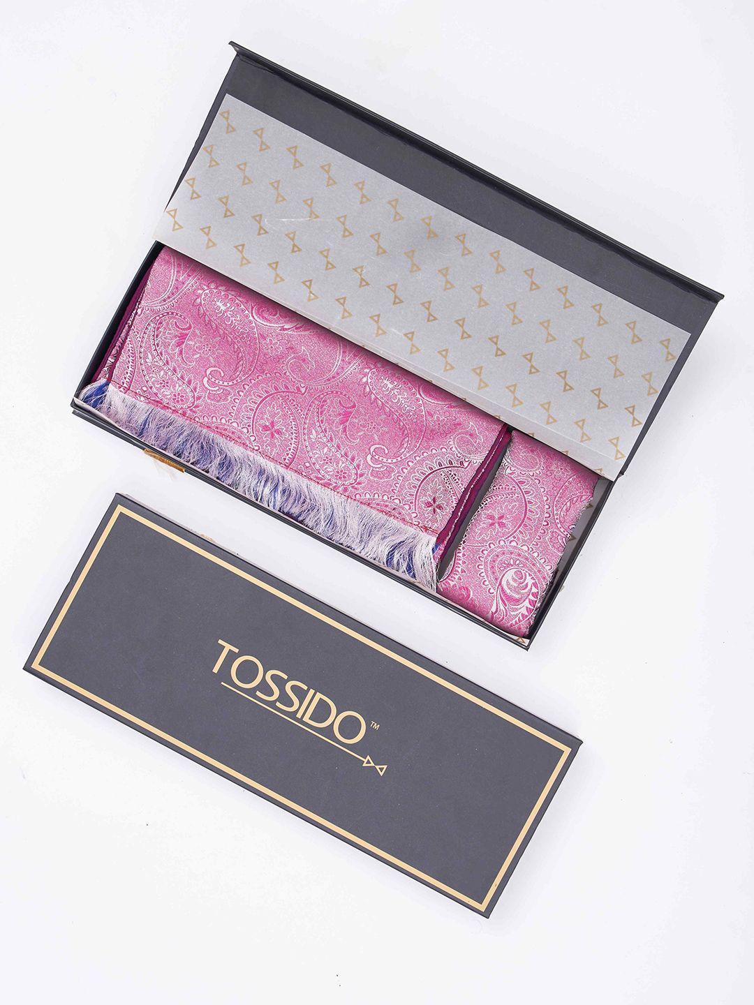 Tossido Men Paisley Reversible Stole & Pocket Square Set-picture-55