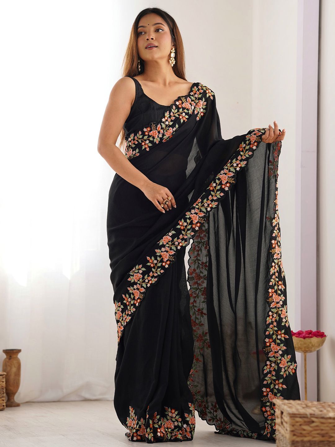 Anouk Embellished Embroidered Saree-picture-42