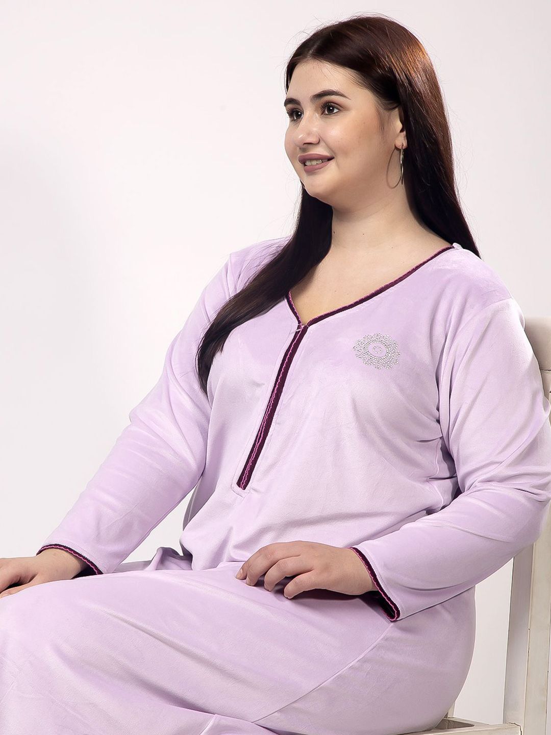 CHUI MUI WomenPlus Size Maxi Nightdress-image-7