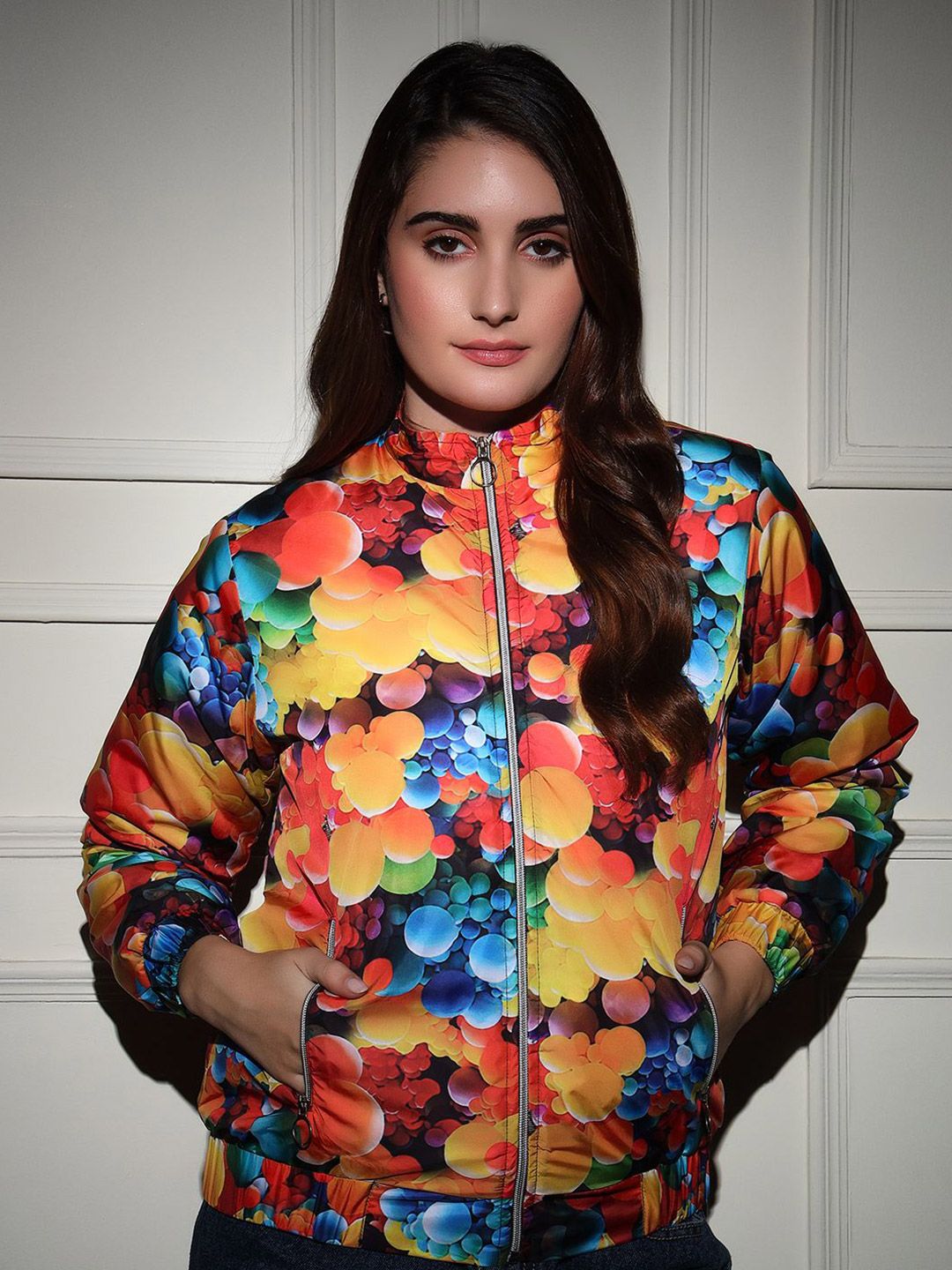 TANDUL Women Abstract Printed Lightweight Bomber Jacket-picture-54