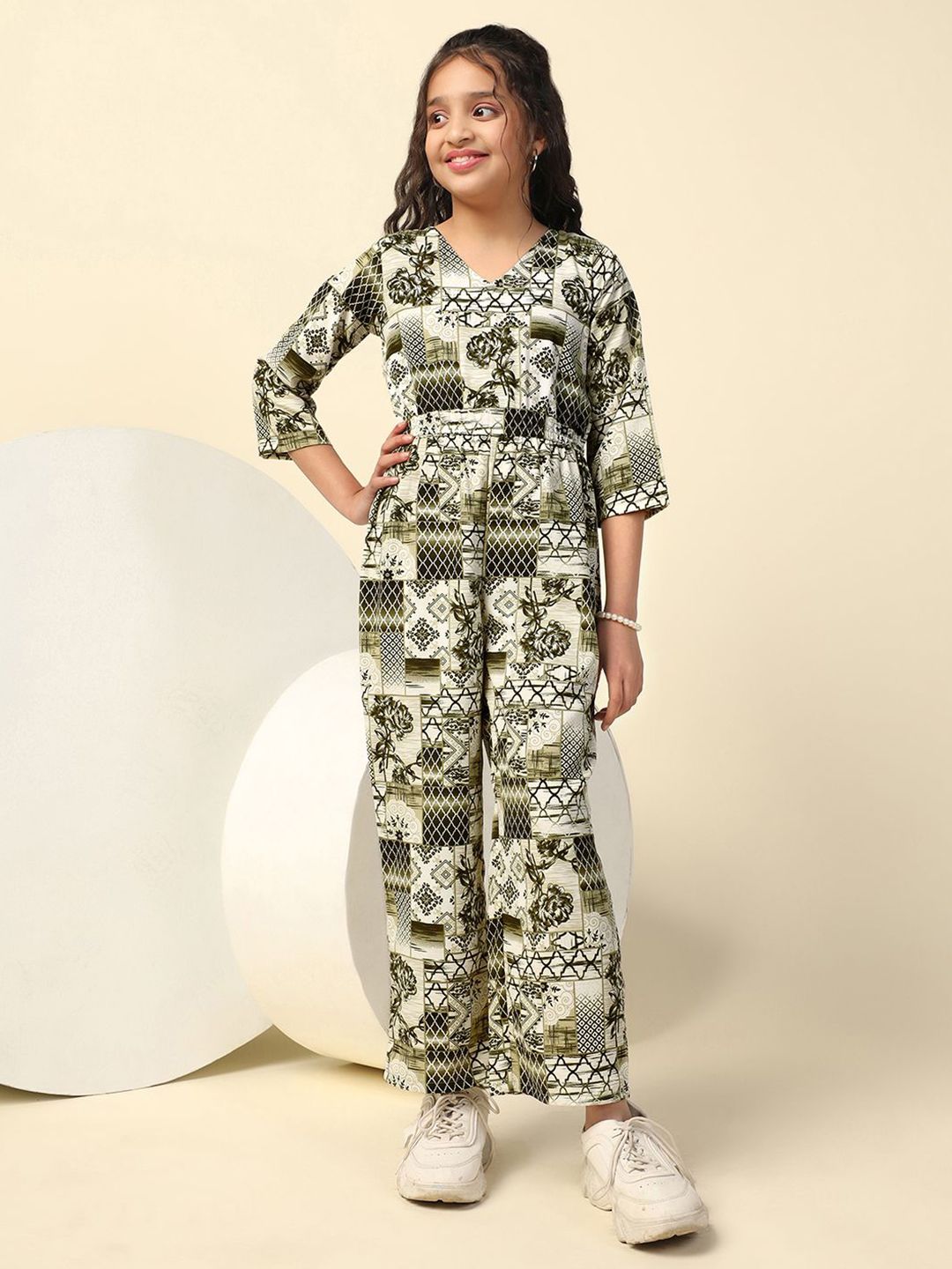 BAESD Girls Cotton V-Neck Printed Basic Jumpsuit-picture-24