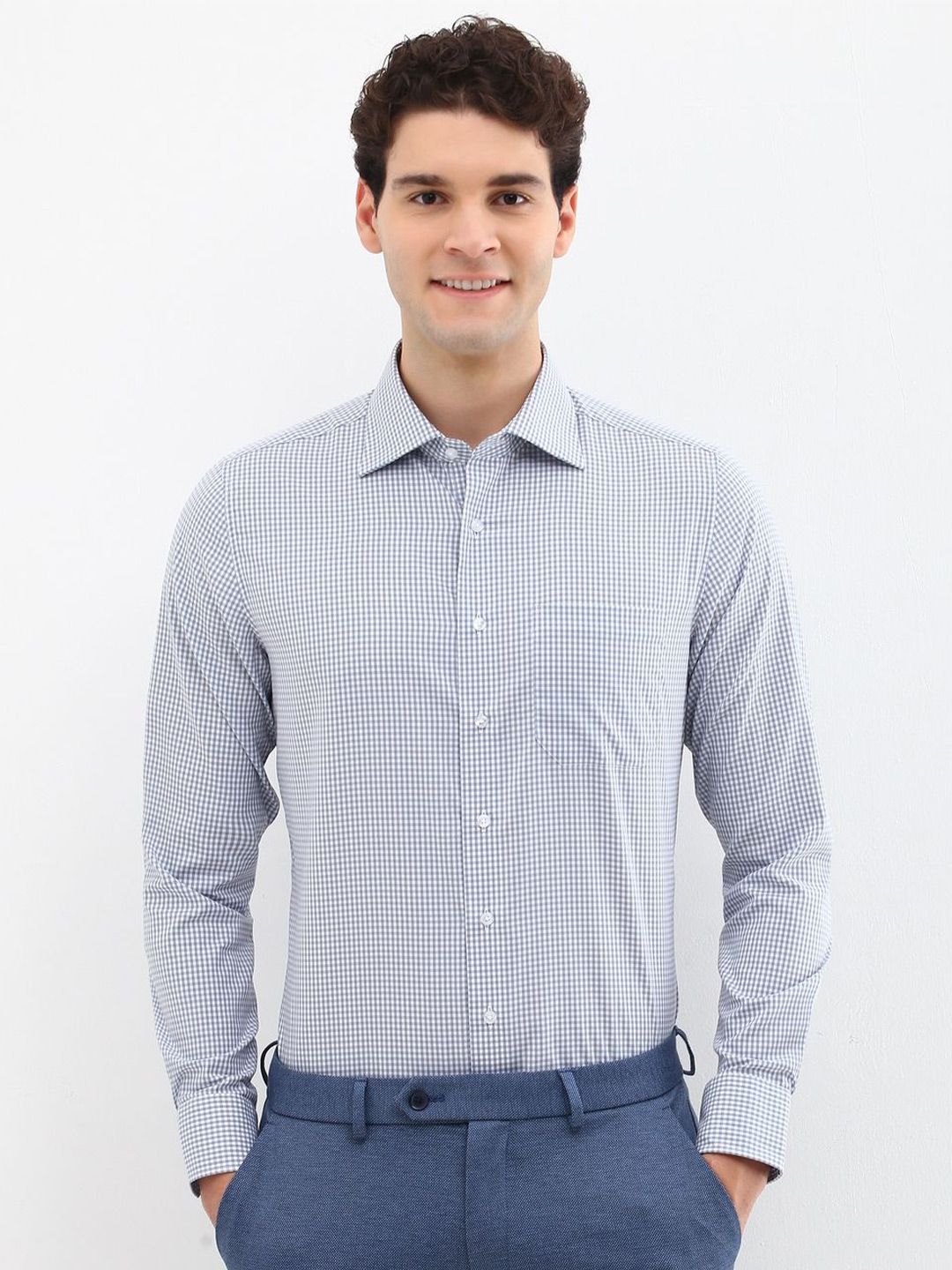 Allen Solly Sport Men Slim Fit Checked Cotton Formal Shirt-picture-29