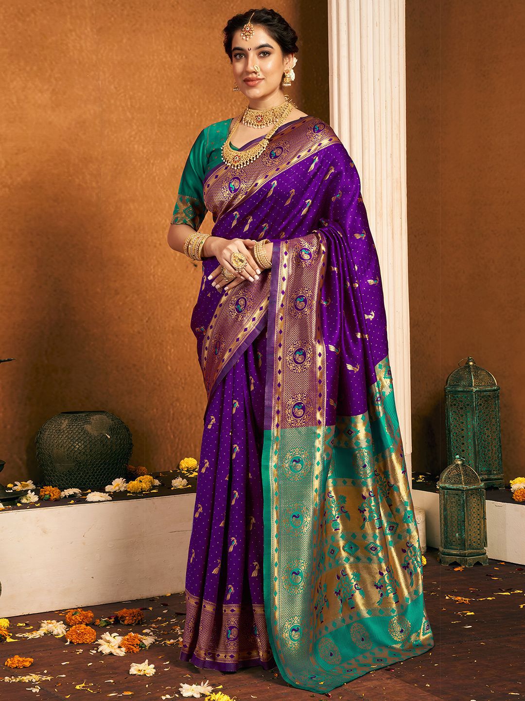 KALINI Woven Design Zari Paithani Saree-picture-23