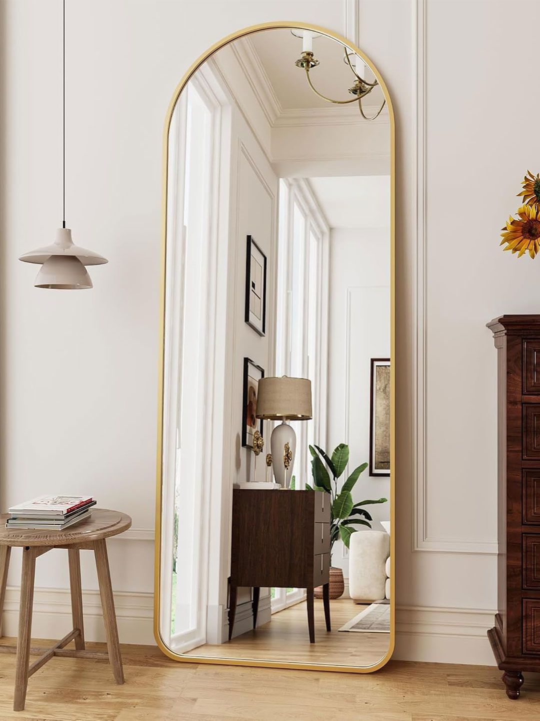 THE ARTMENT Gold-Toned Vista Frame Floor Mirror