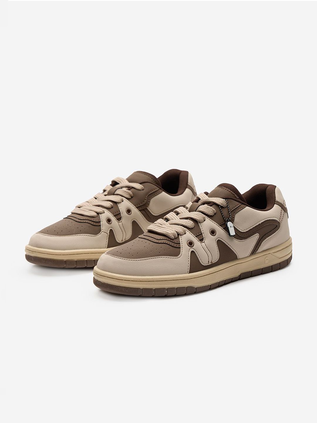 The Souled Store Men Cappuccino Lightweight Colourblocked Lace-Ups Sneakers-picture-37