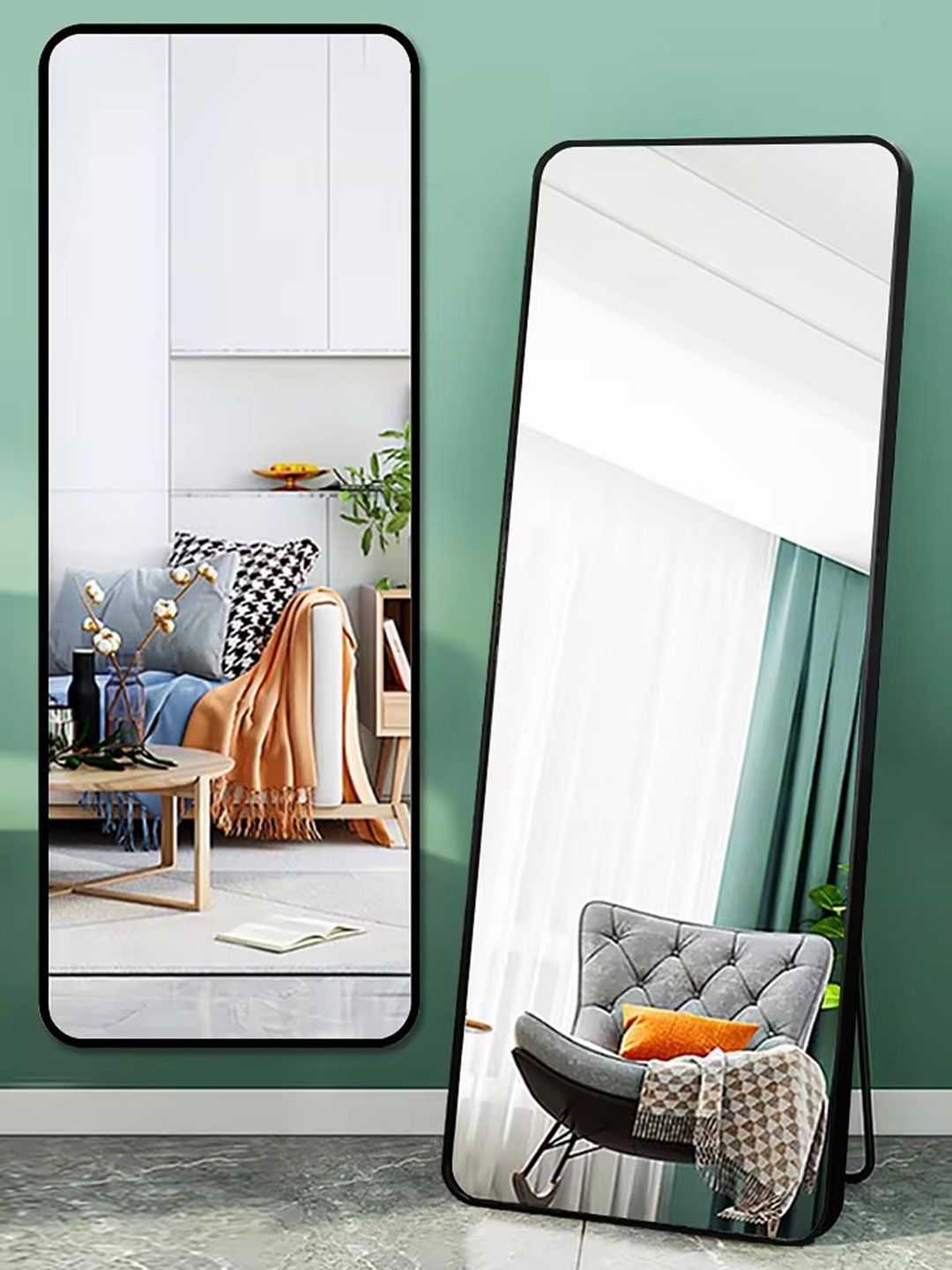 THE ARTMENT Black Vista Frame Floor Mirror