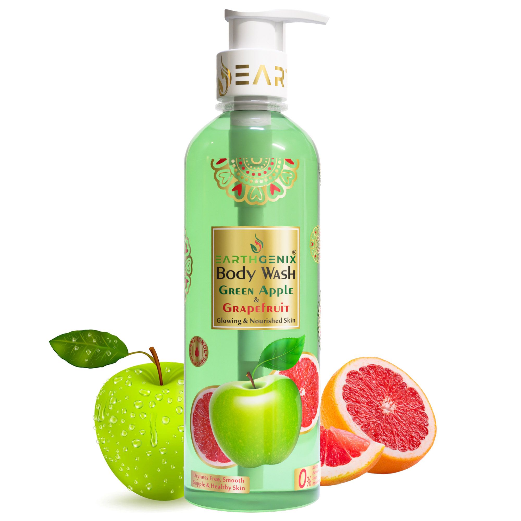 Earthgenix Green Apple & Grape Fruit Body Wash With Free Loofah- 300 ml-picture-19
