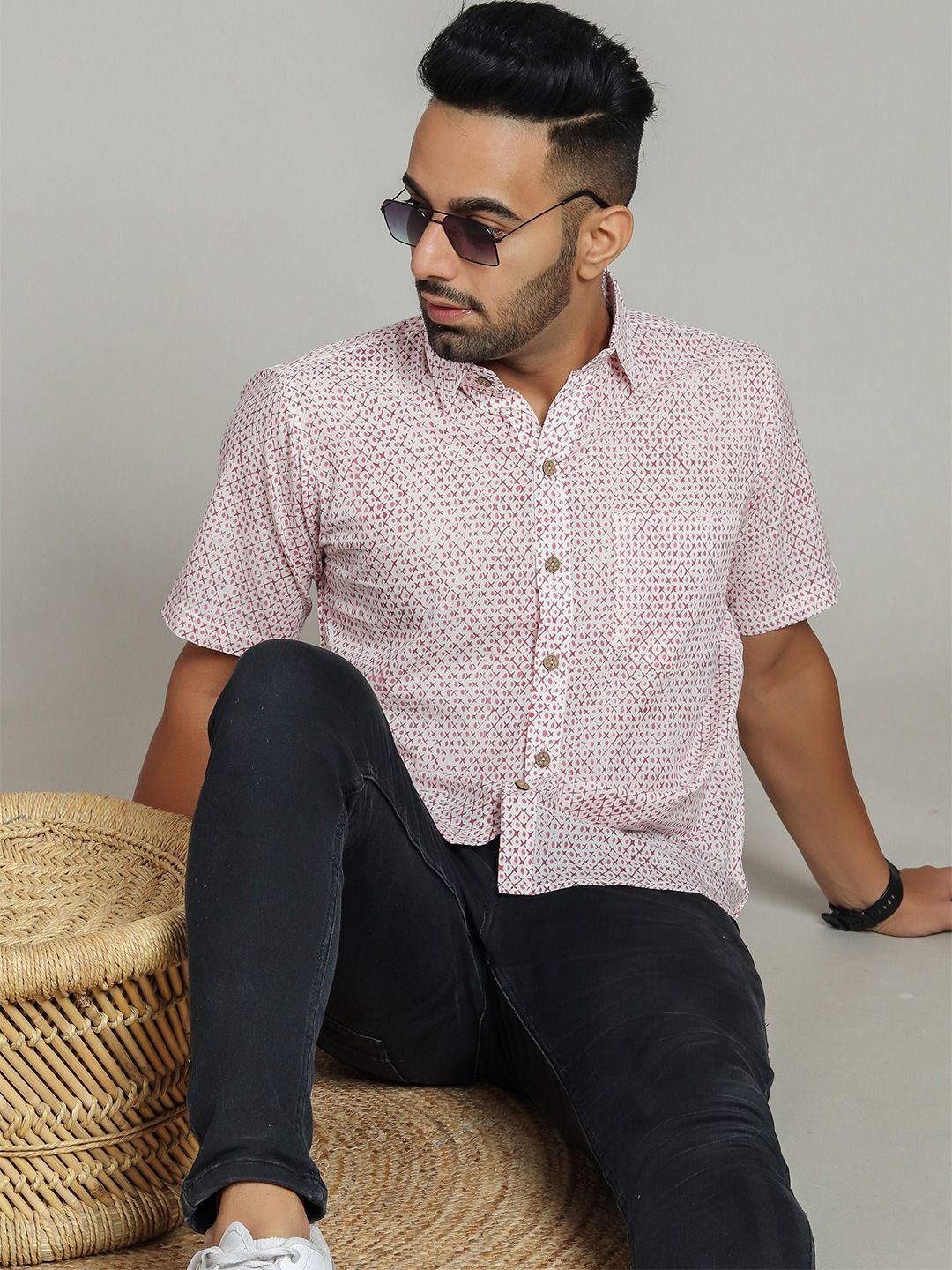 Cotton Curio Men Comfort Opaque Printed Casual Shirt-picture-10