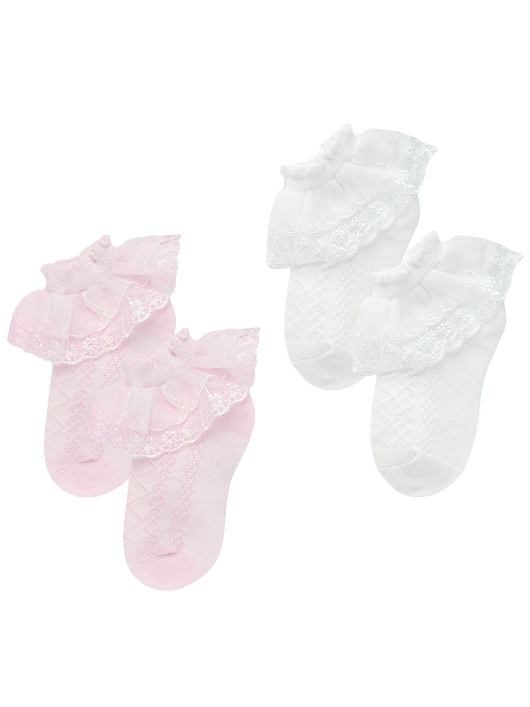 The Little Lookers Kids Pack Of 2 Patterned Cotton Ankle-Length Socks