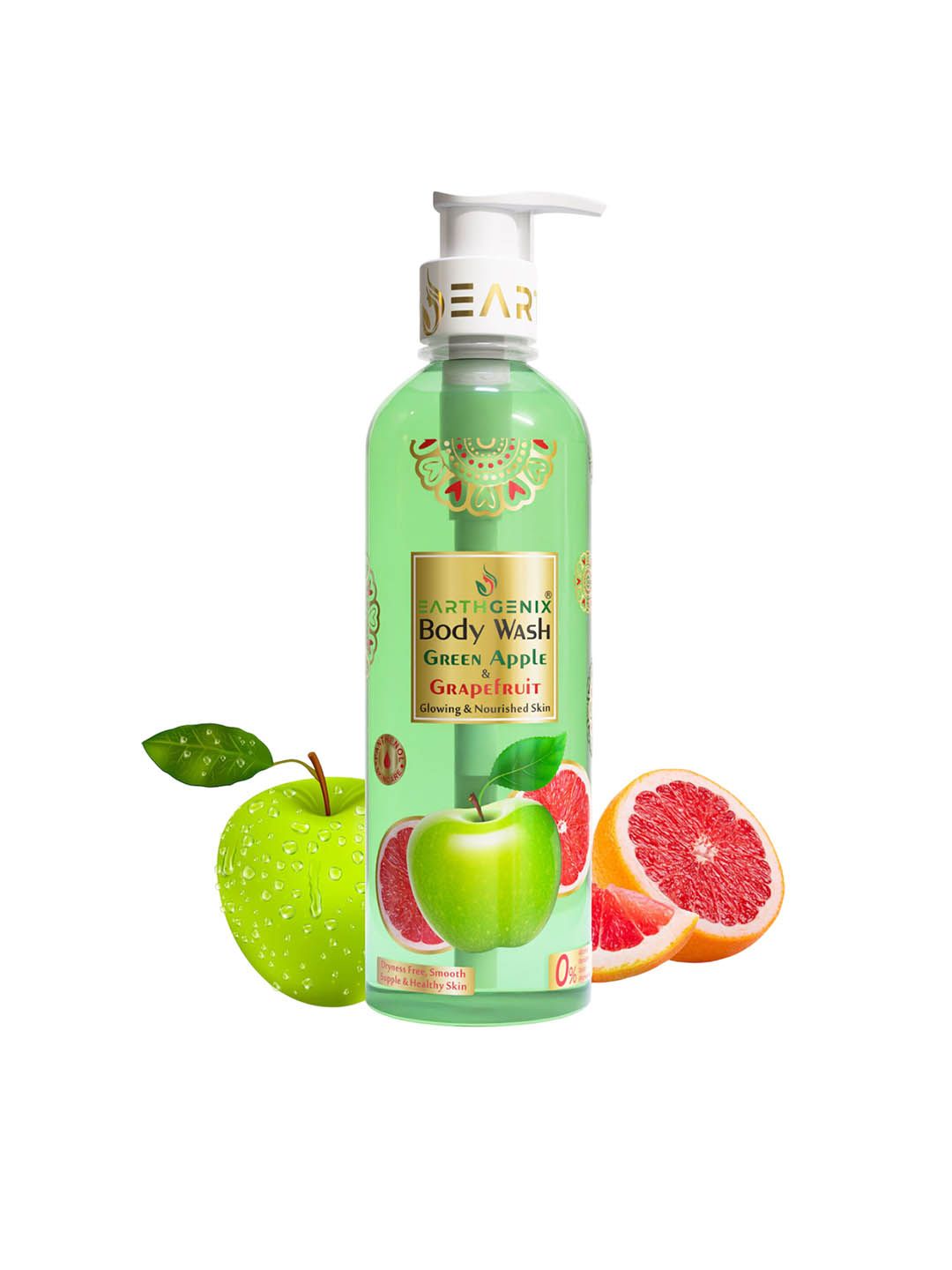 Earthgenix Green Apple & Grape Fruit Body Wash With Free Loofah- 500 ml-picture-33