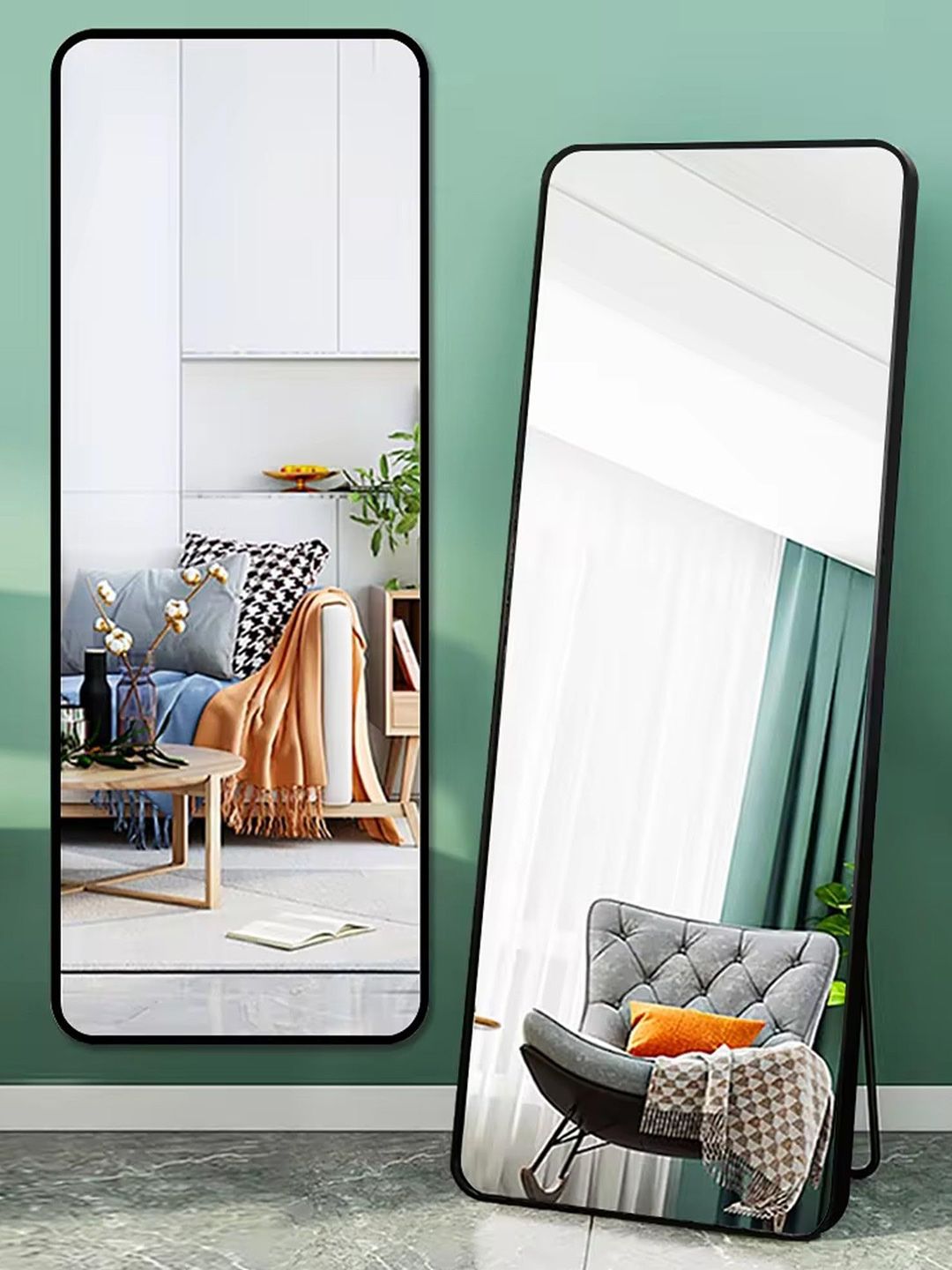 THE ARTMENT Black Vista Frame Floor Mirror