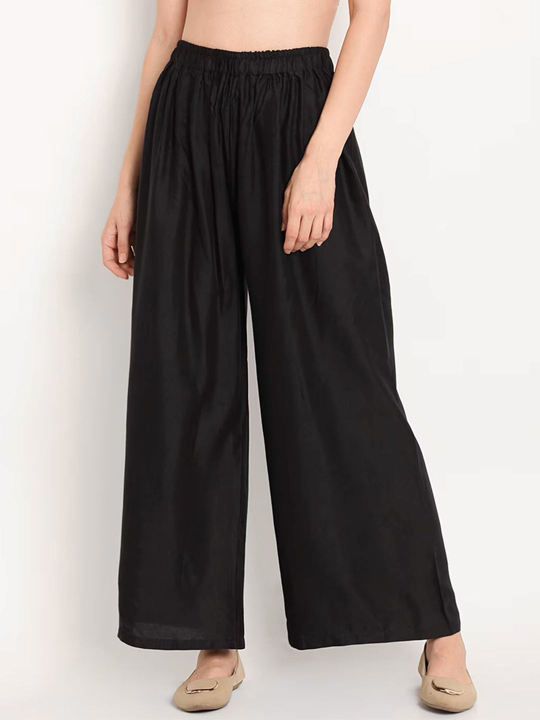 NYPA Women Flared Knitted Palazzos-image-24