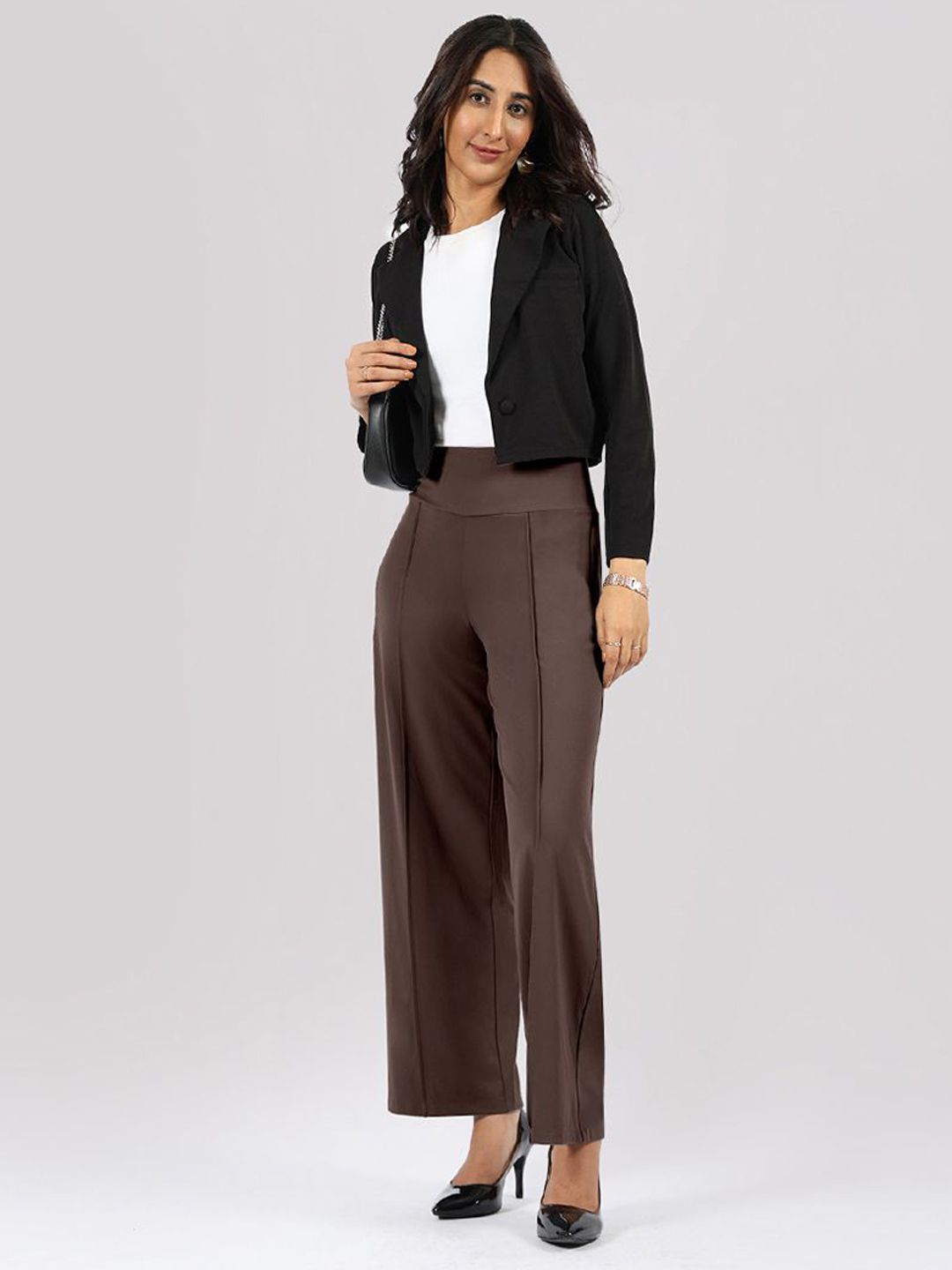 Blissclub Women Relaxed Fit High-Rise Pleated Wide Leg Pants Trousers-picture-26