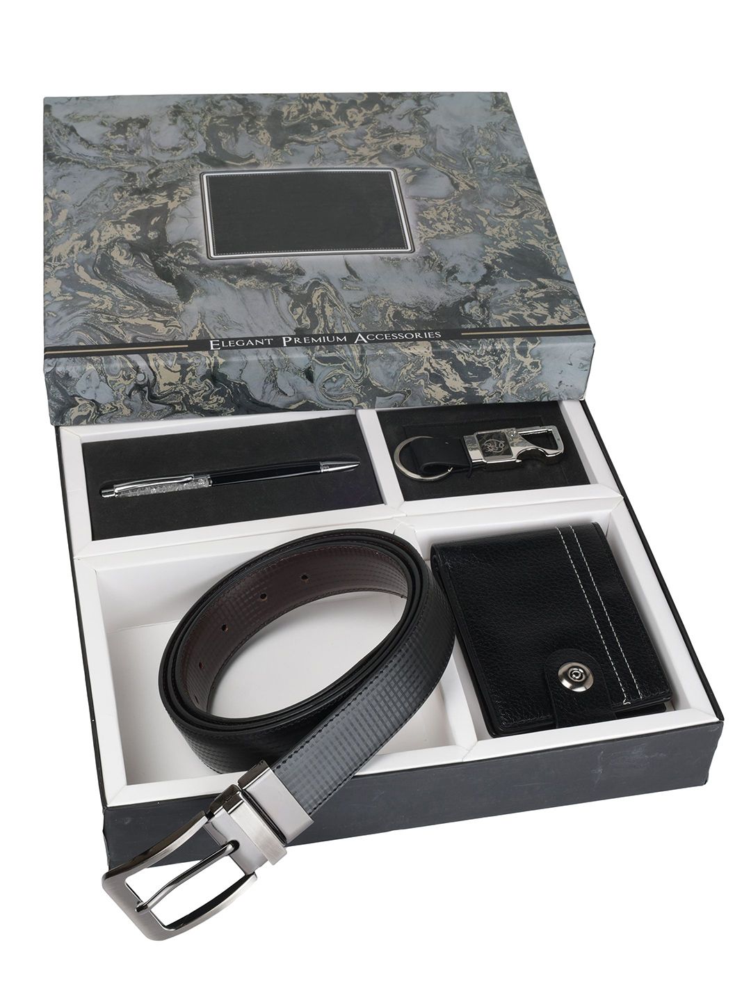 SAZARA Men Accessory Gift Set of Belt Wallet Keychain and Pen Gift Set-picture-34