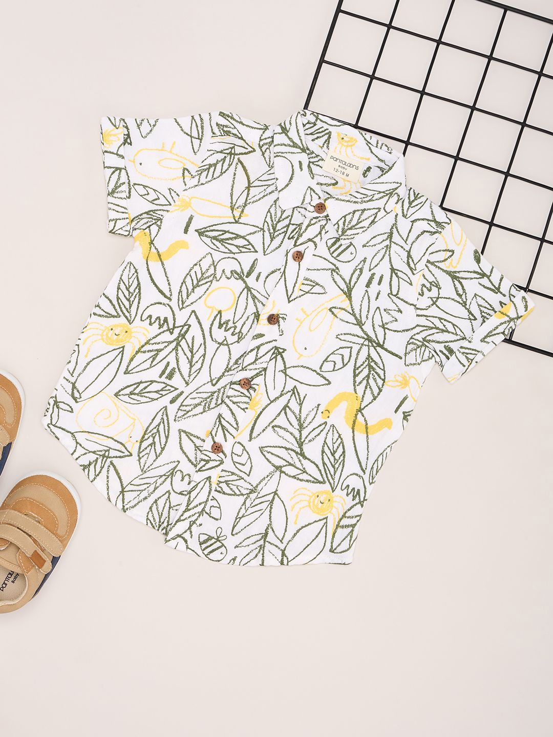 Pantaloons Baby Boys Spread Collar Floral Printed Cotton Casual Shirt-picture-30