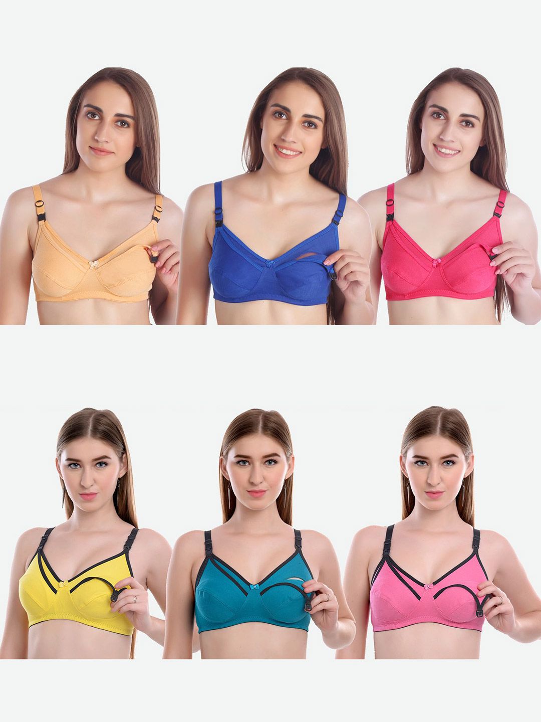 MiEstilo Pack of 6 Full Coverage Bra