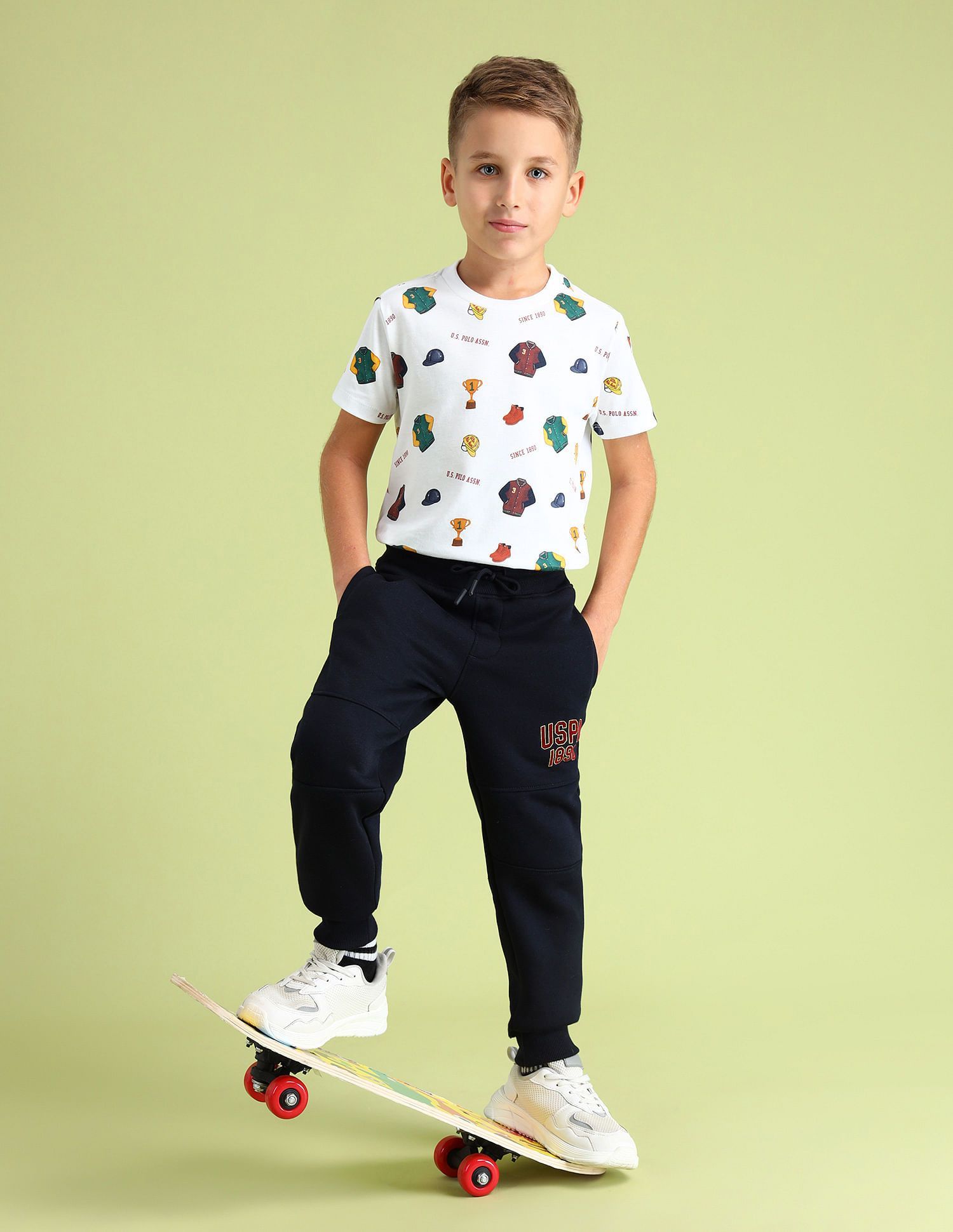 U.S. Polo Assn. Kids Boys Printed Cotton Joggers-picture-32