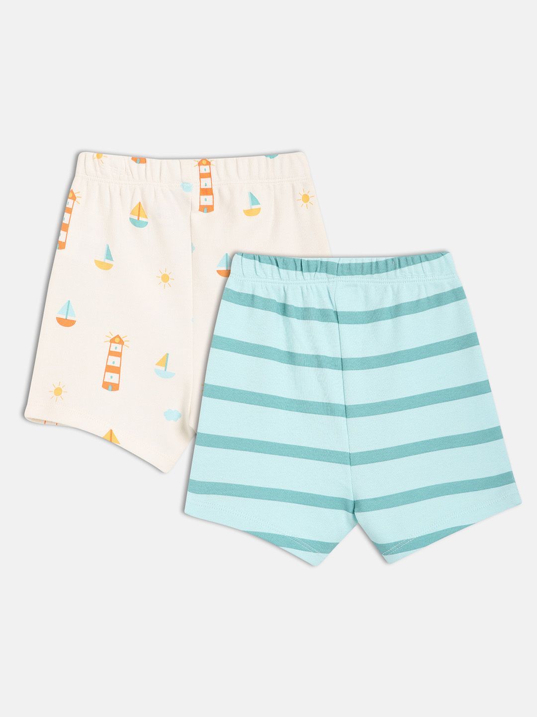 MINI KLUB Boys Pack Of 2 Striped Cotton Technology Shorts