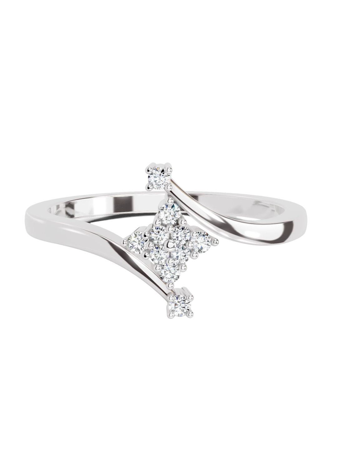 Sparkles Lab Grown Diamond 0.1 Carat IGI Certified Cluster Diamond Ring 14K White Gold-picture-30