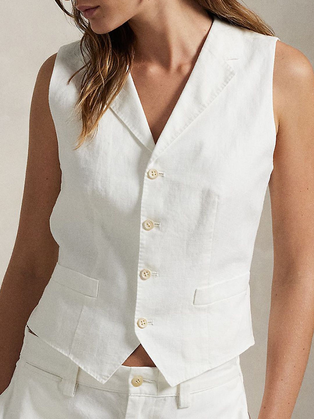 Polo Ralph Lauren Linen-Cotton Slim-Fit Lapel Collar Formal Waistcoat-image-33