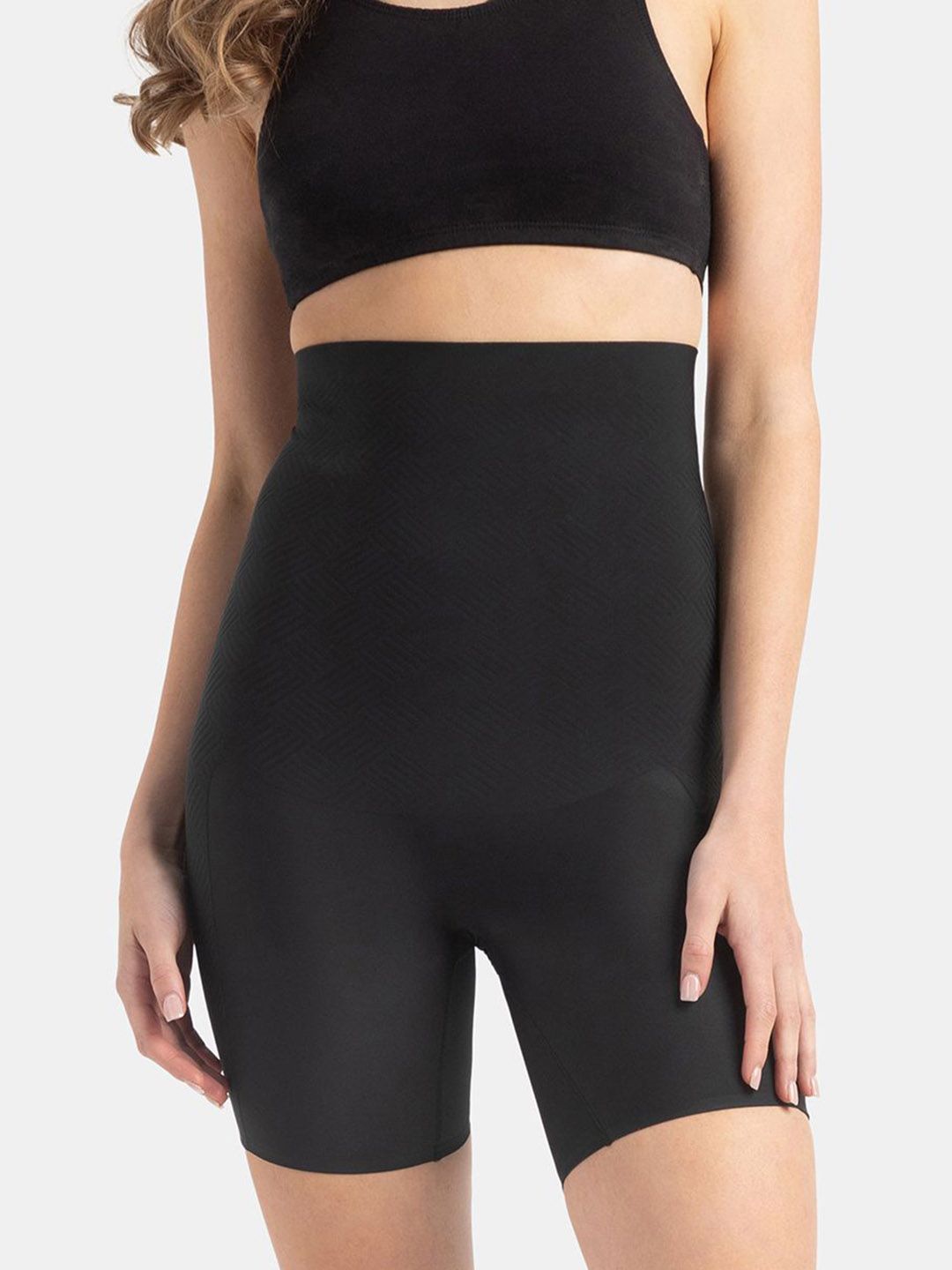 Jockey High Waist Microfiber Nylon Shorts Shapewear with Natural StayFresh Treatment - SH12-image-29