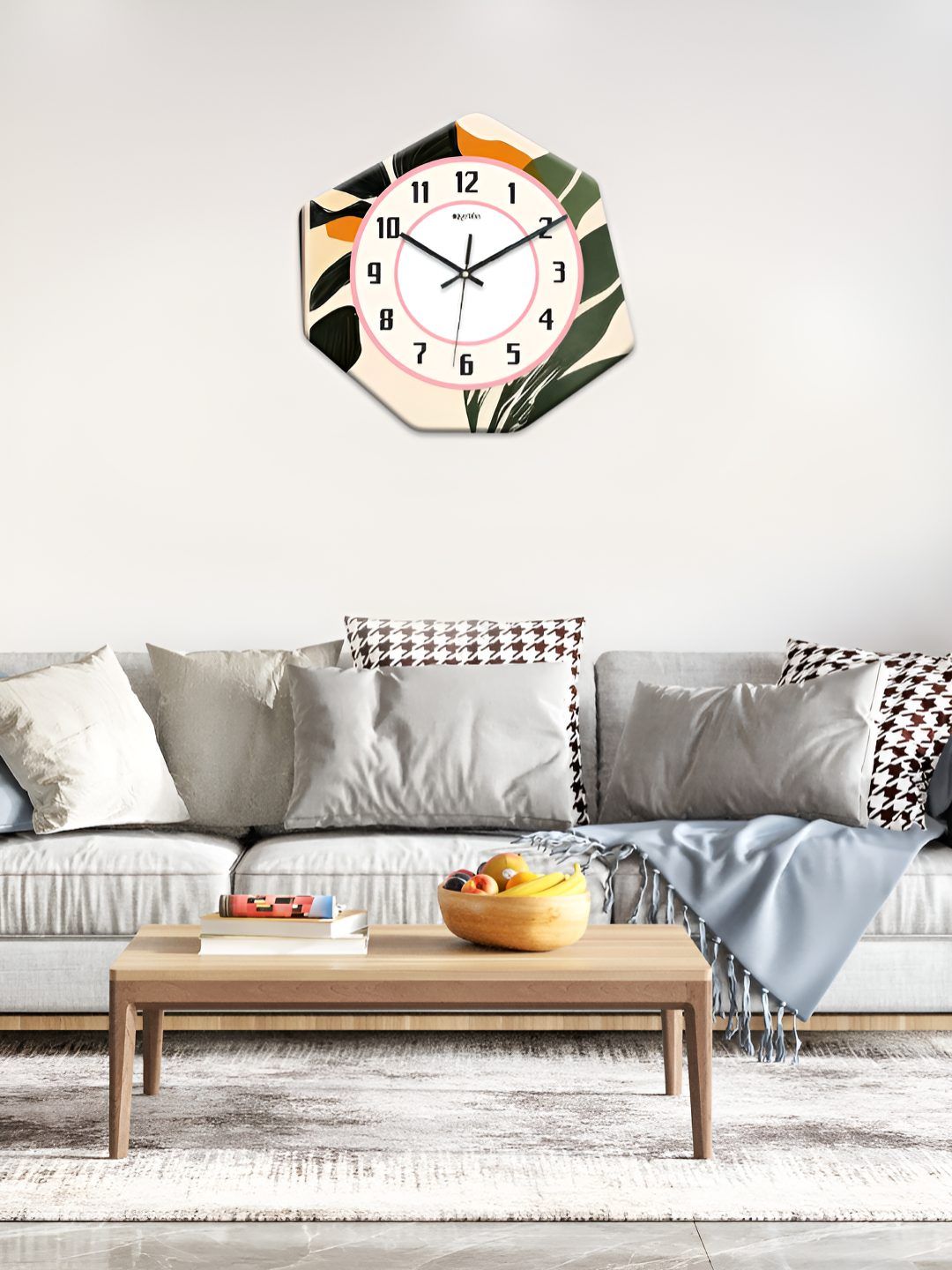 OLIVE TREE White & Black Printed Geometric Wall Clock-picture-17