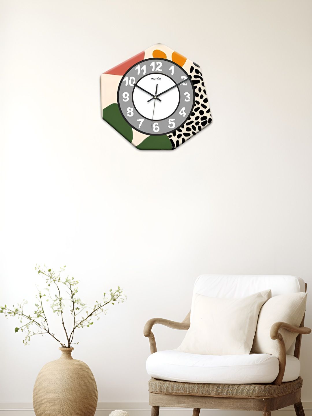 OLIVE TREE White & Black Printed Geometric Wall Clock-picture-20
