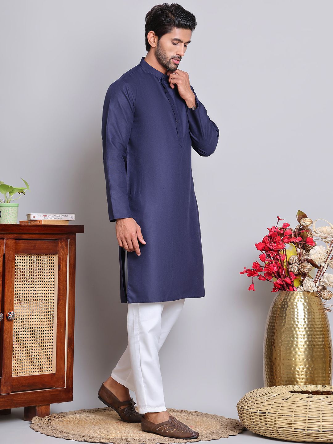 Jompers Men Solid Kurta with Pyjama-picture-26