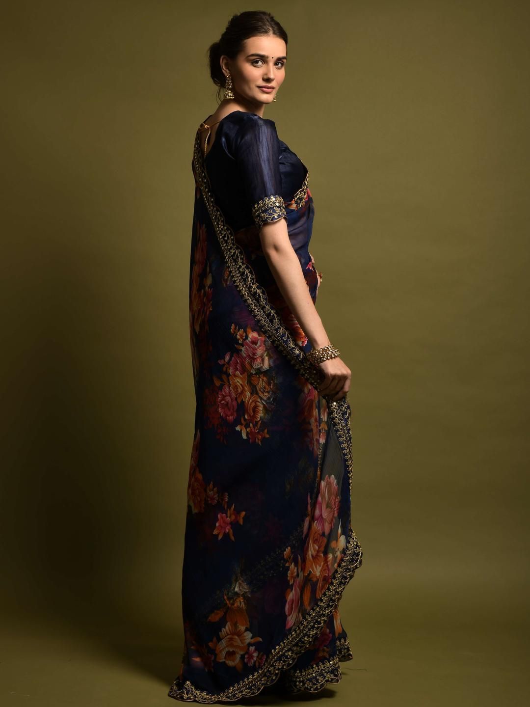 CaniBani Pure Chiffon Saree-picture-16