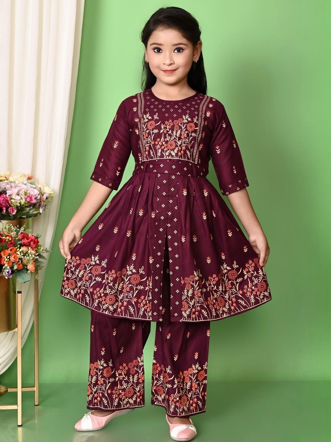 IFA DRESSES Girls Maroon Clothing Set-picture-54