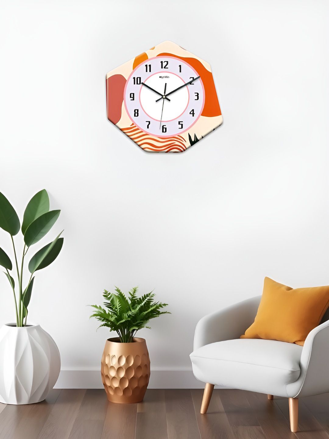 OLIVE TREE White & Grey Printed Geometric Wall Clock-image-7
