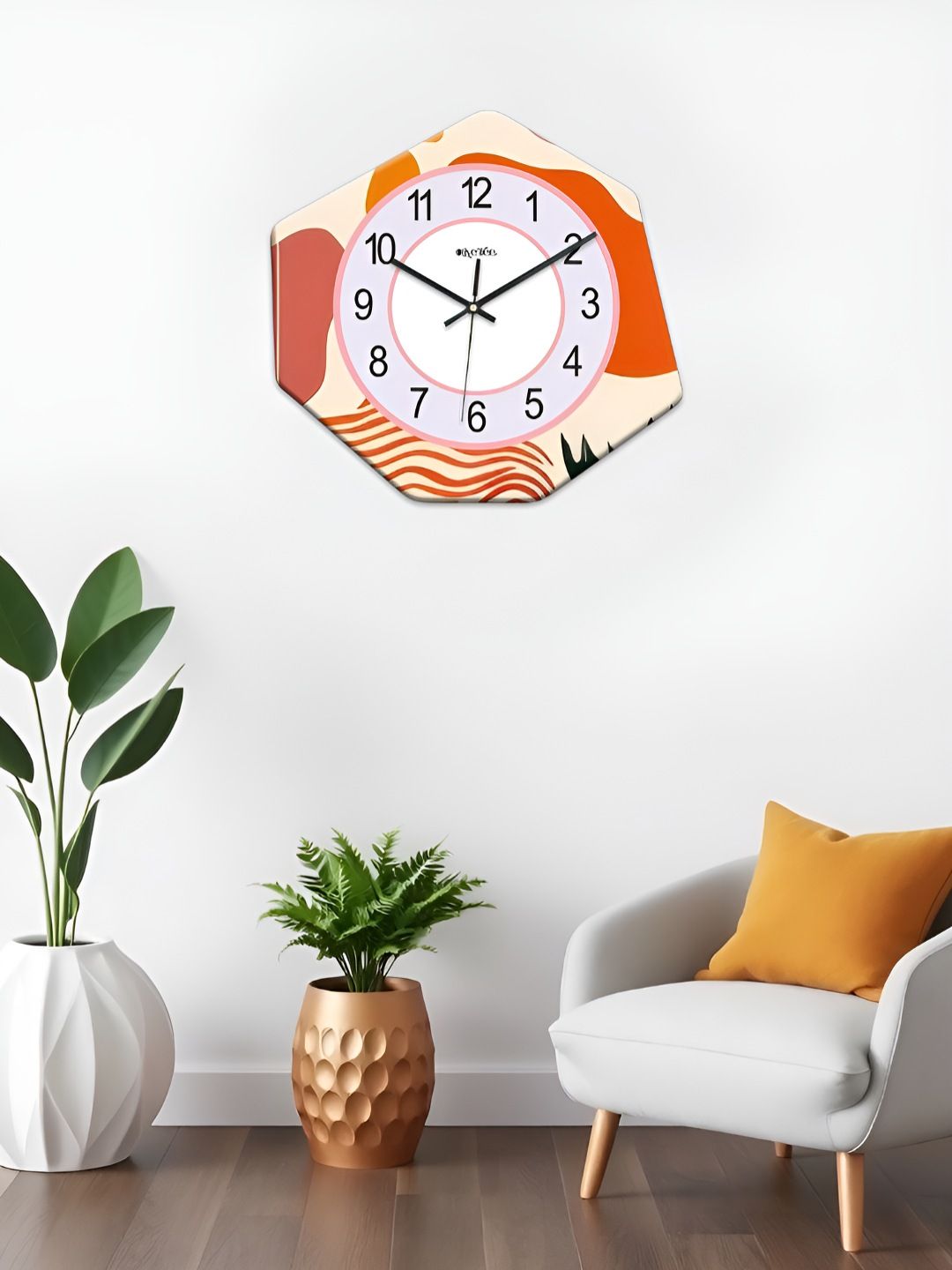 OLIVE TREE White & Black Printed Geometric Wall Clock-picture-34