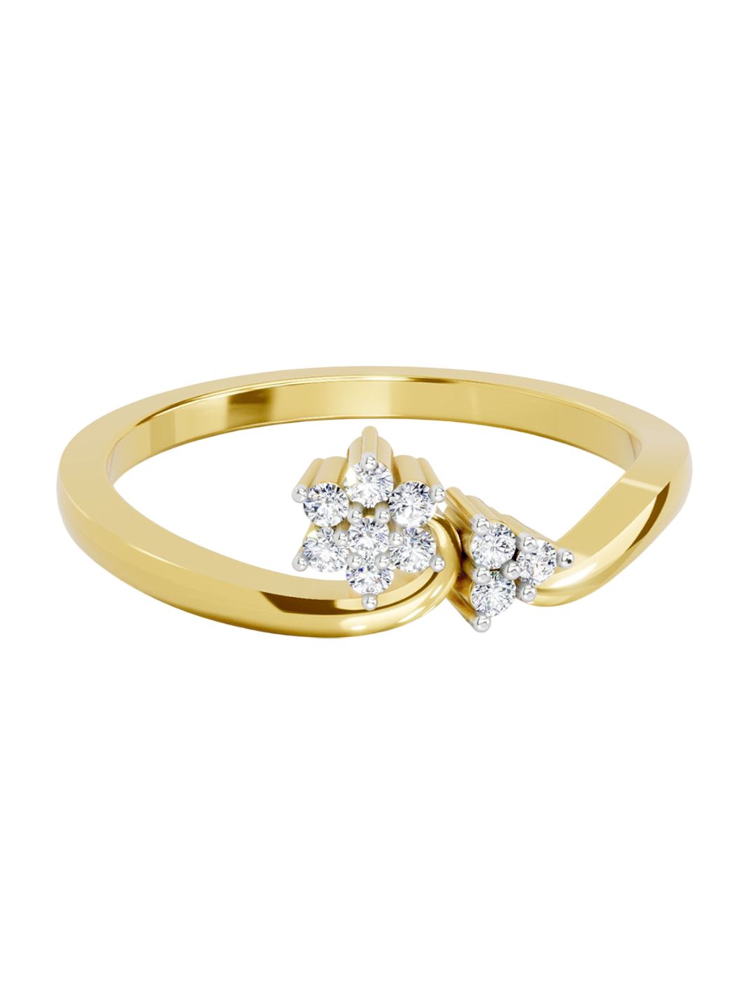 Sparkles Lab Grown Diamond 0.09 Carat IGI Certified Cluster Diamond Ring 14K Yellow Gold-picture-11