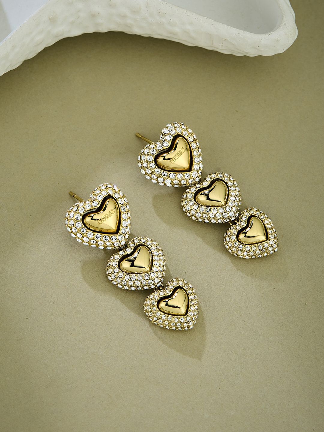 GUESS Beloved Women Stainless Steel Anti-Tarnish Gold-Plated Dangler Earring-picture-37