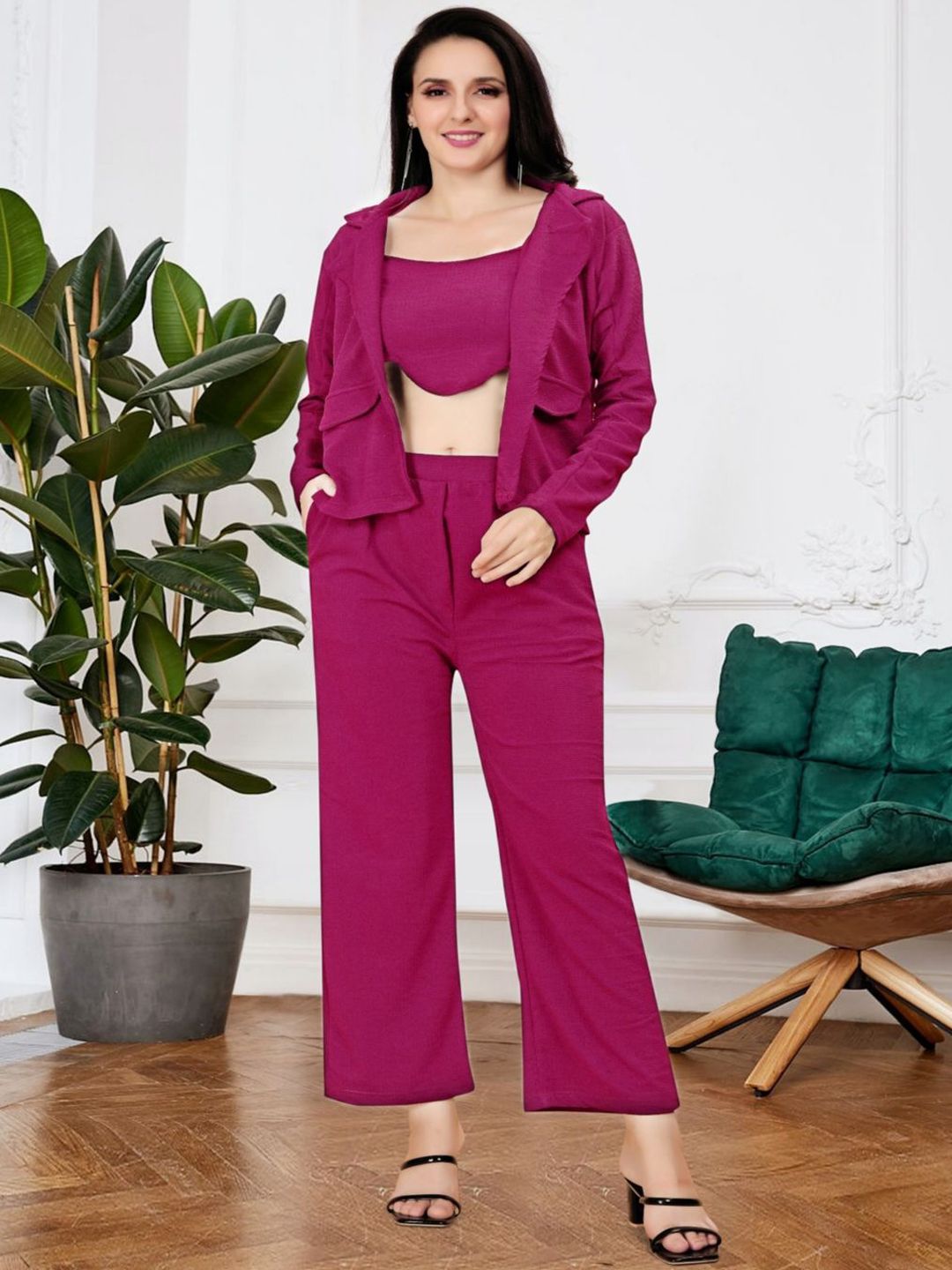 Mast & Harbour Round Neck Long Sleeves Top With Trouser Co-Ords-picture-18