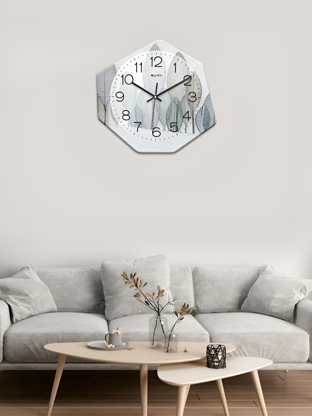 OLIVE TREE Off White & Black Printed Geometric Wall Clock-picture-8
