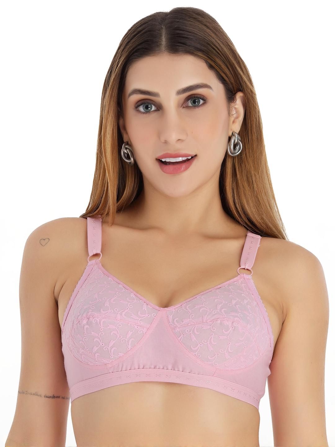Selfcare Womens Solid Self Design Net Non Padded Full Coverage Bra - SN3711-picture-40