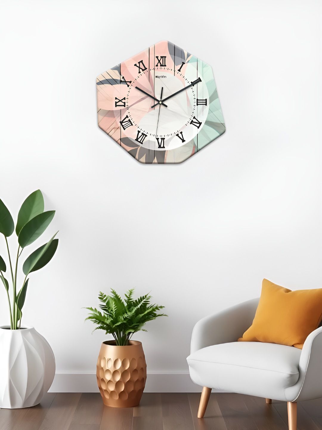 OLIVE TREE Off White & Black Printed Geometric Wall Clock-image-6