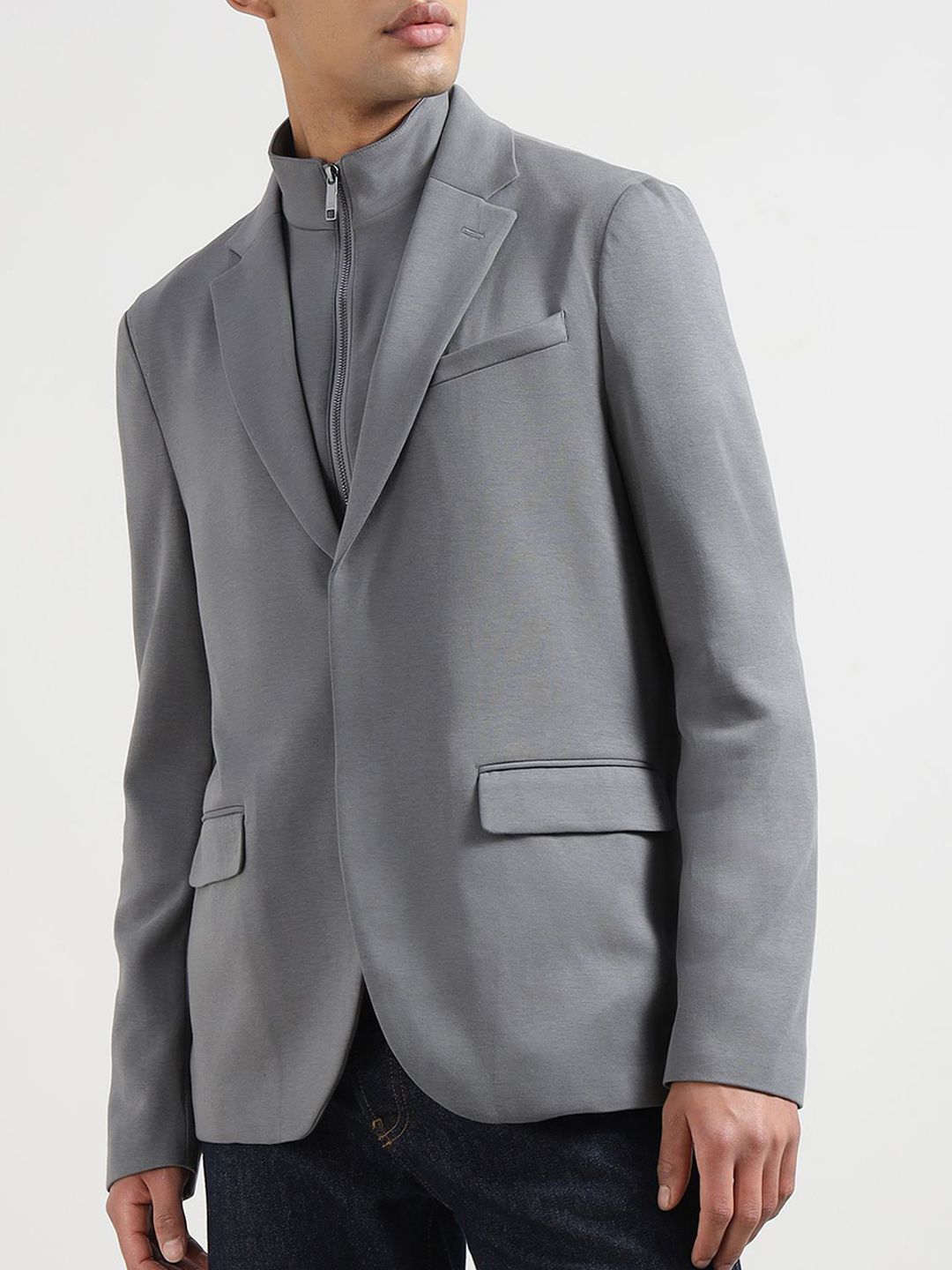 Ted Baker Notched Lapel Long Sleeve Single Breasted Blazer-picture-12