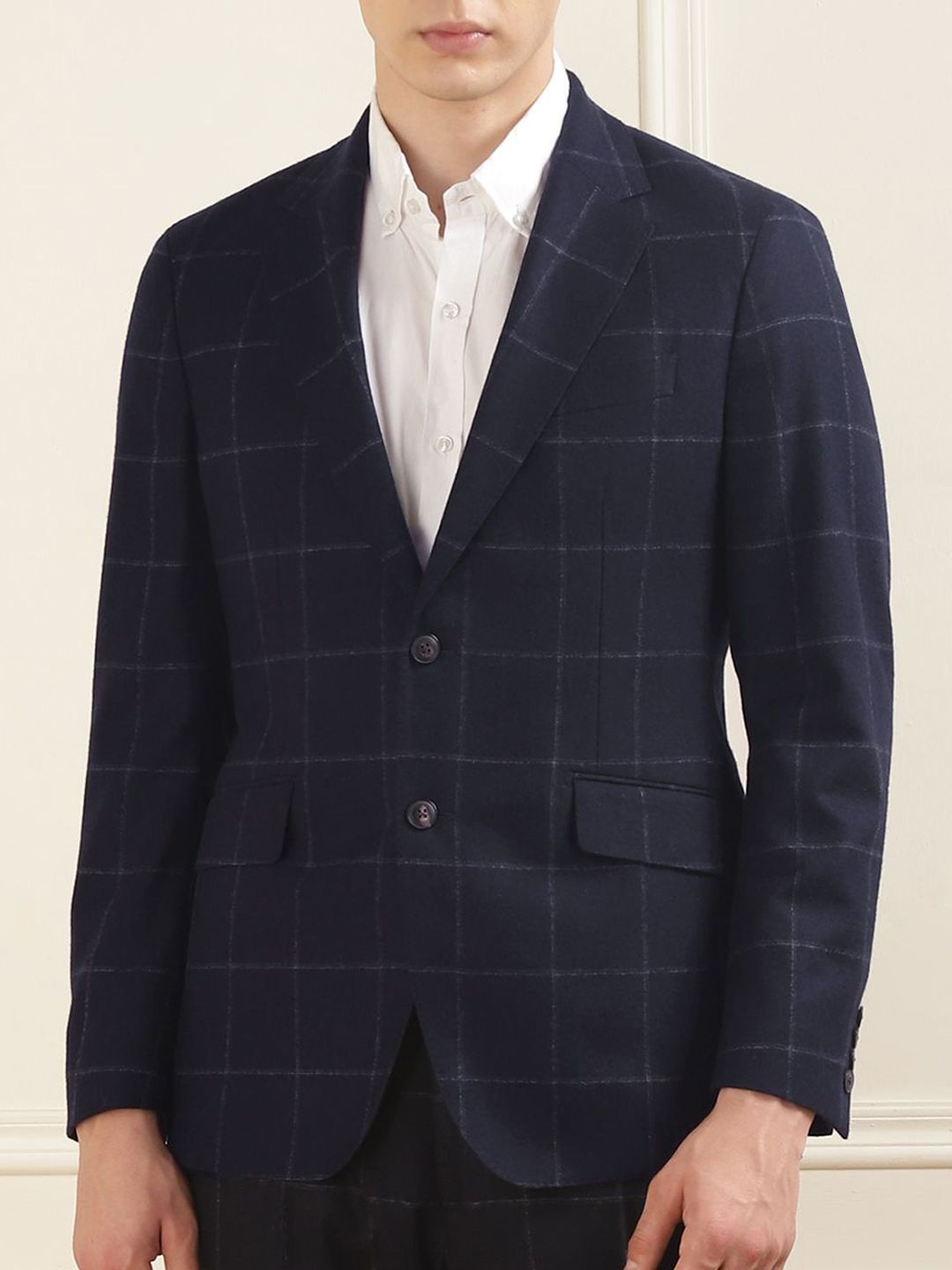 HACKETT LONDON Checked Notched Lapel Long Sleeve Single Breasted Blazer-picture-44