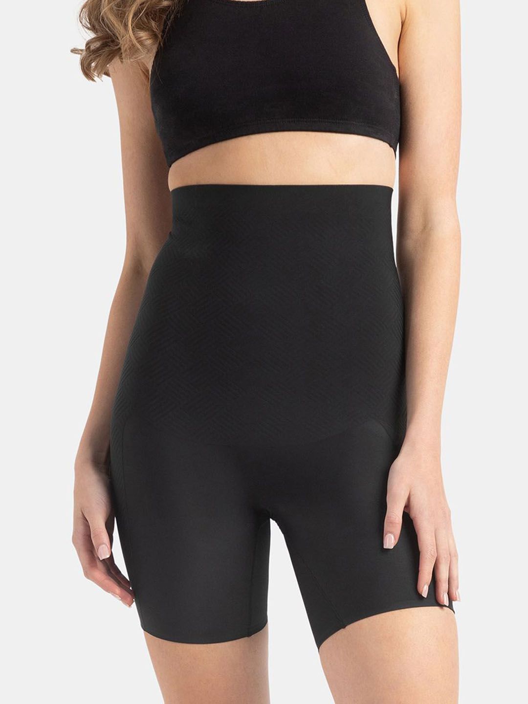 Jockey High Waist Microfiber Nylon Shorts Shapewear with Natural StayFresh Treatment - SH12-image-30