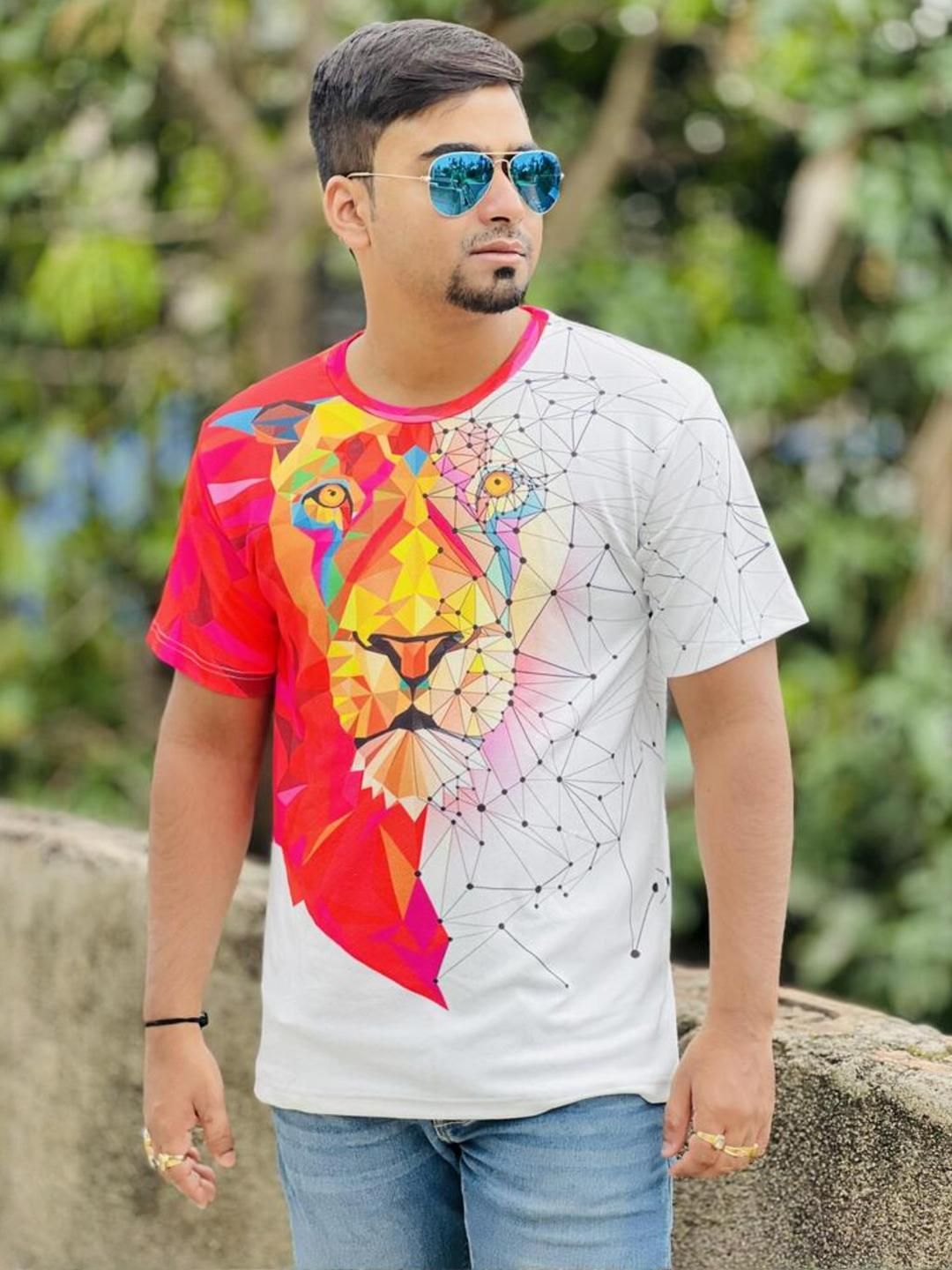 UD FABRIC Men Lion Face Short Sleeve T-Shirt-picture-35
