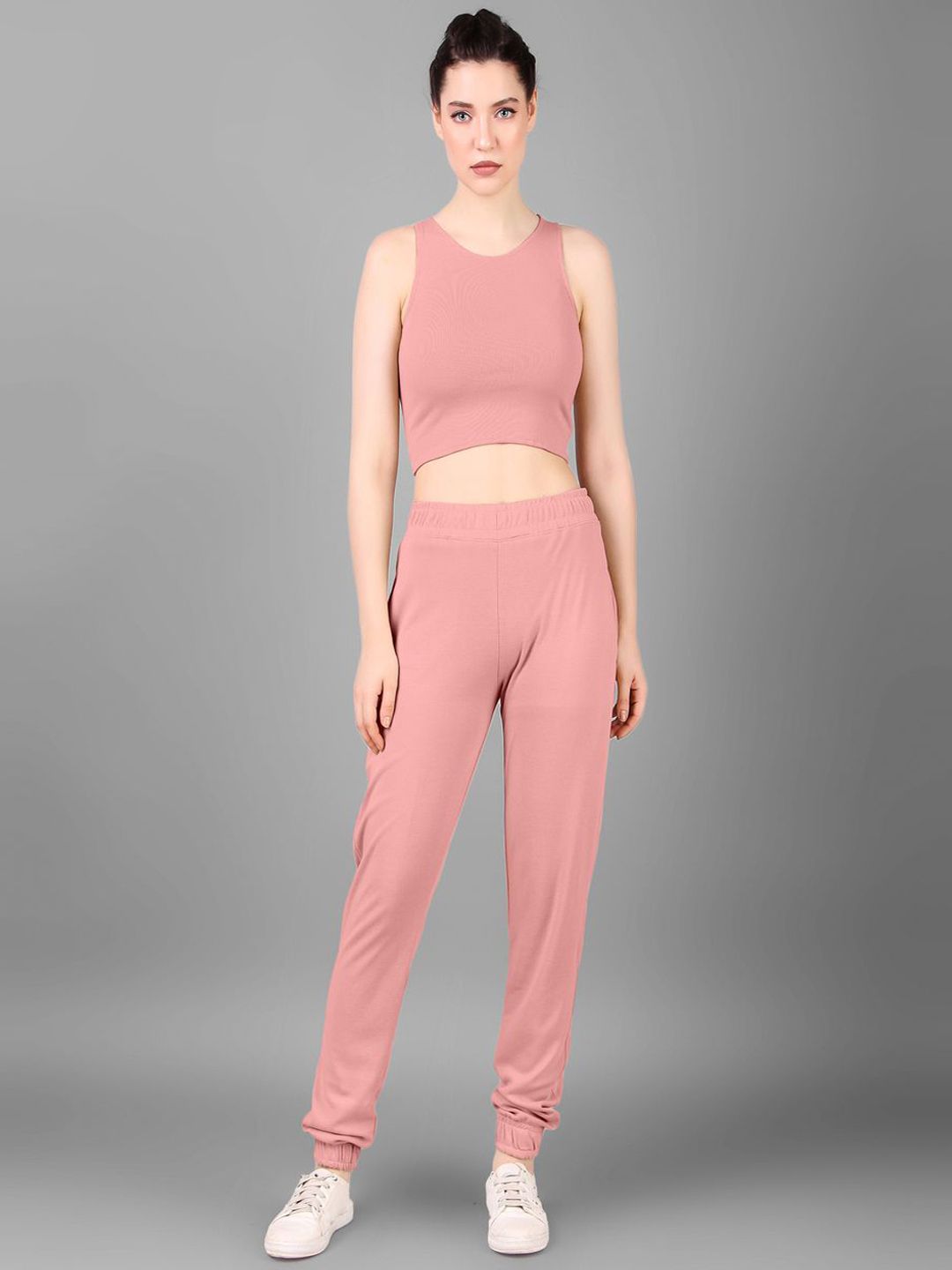 Mast & Harbour Round Neck Sleeveless Top With Joggers Co-Ords-picture-30