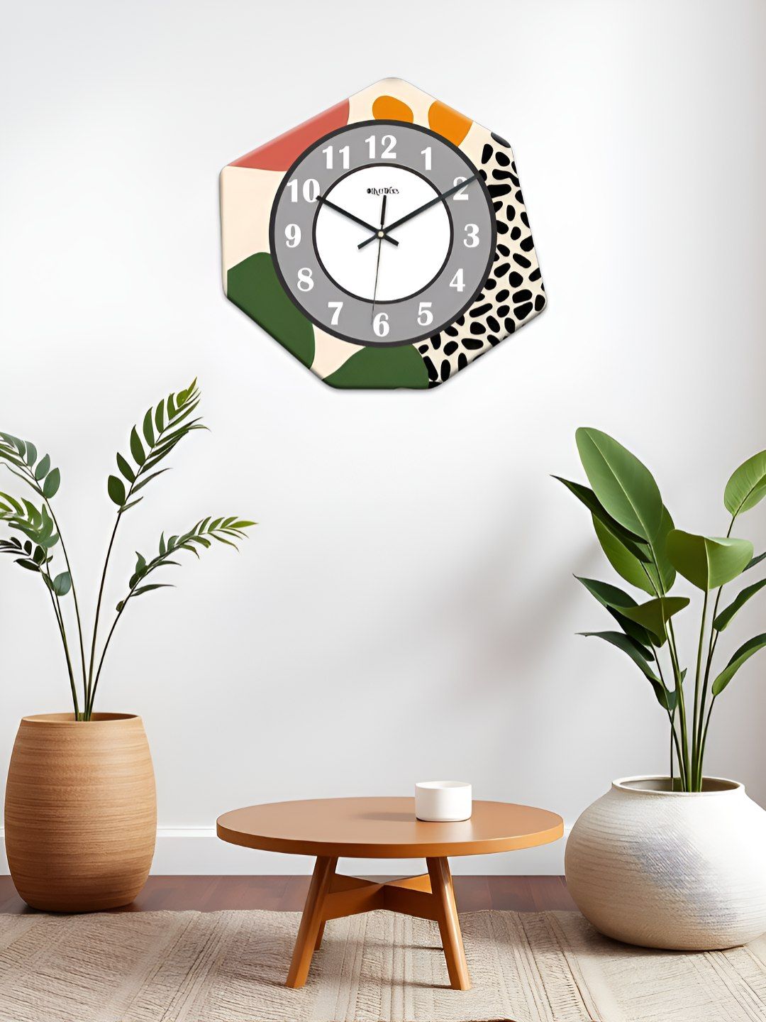 OLIVE TREE White & Black Printed Geometric Wall Clock-picture-19